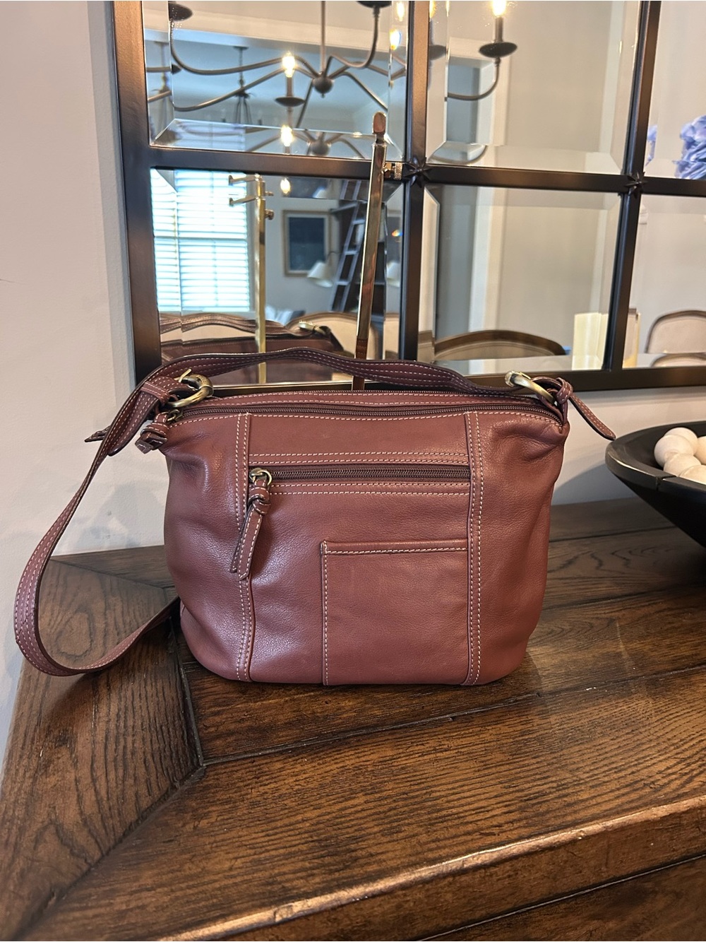 Tignanello soft leather brown shoulder/cross body bag
